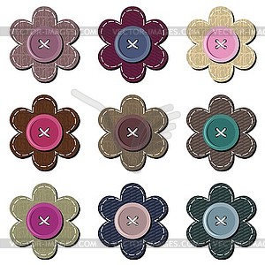 Scrapbook flowers on white - vector clip art