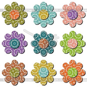 Scrapbook flowers on white  - vector clipart