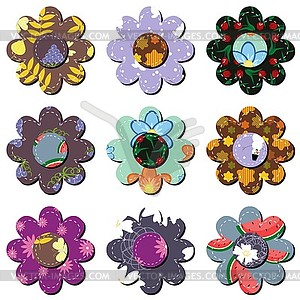 Scrapbook flowers on white  - vector image