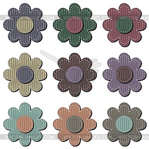 Scrapbook flowers on white  - vector clipart