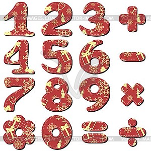 Scrapbook numbers on white - vector image