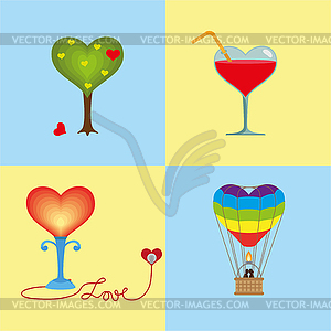 Four heart - vector clip art