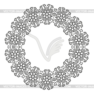 Round lace - white & black vector clipart