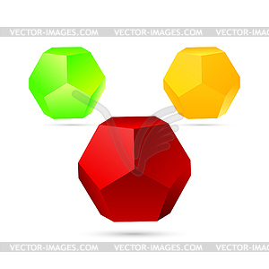 Set of dodecahedron - vector image