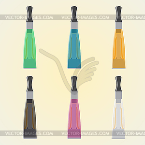 Electronic cigarette swap clearomizer set - vector image