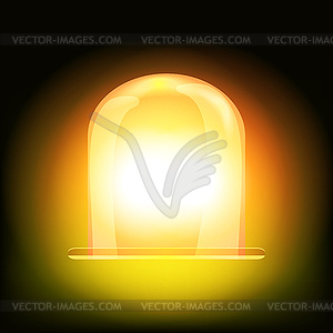 Orange and yellow spinning and glowing flasher for - vector image