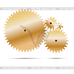 Golden gear and cogwheel - vector image