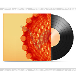 Vinyl gramophone record with warm color paper - vector EPS clipart