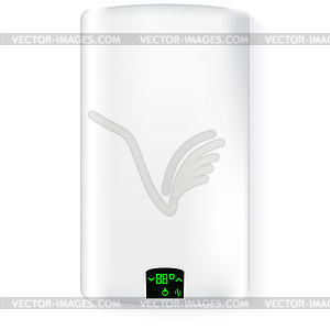 Automatic wall water heater with green sensory led - vector clipart / vector image