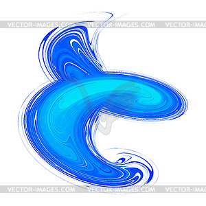 Blue abstract liquid painting - vector clipart