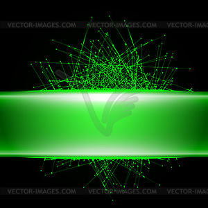 Abstract green laser background with banner for You - vector image