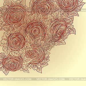 Floral decorative background. Sketch style - vector image