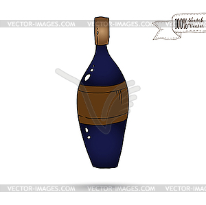 Sketch of Wine Bottle - vector image
