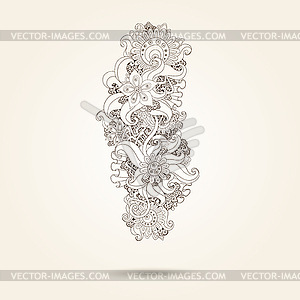 Henna Paisley Mehndi Doodles Design Element - vector clip art