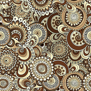 Seamless flower retro background pattern - vector clipart