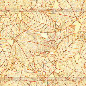 Autumn leaves seamless pattern - vector clip art