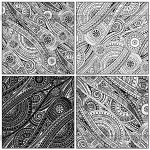 Mosaic drawing tribal doddle ethnic pattern - vector clipart / vector image