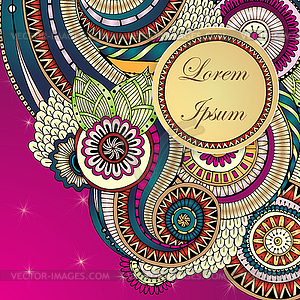 Abstract asian ethnic floral retro doodle pattern - vector image