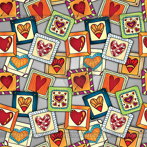 Geometric seamless pattern in patchwork style - stock vector clipart