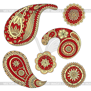 Henna Paisley Mehndi Design Element - vector clipart