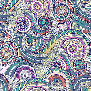 Seamless flower retro background - vector image