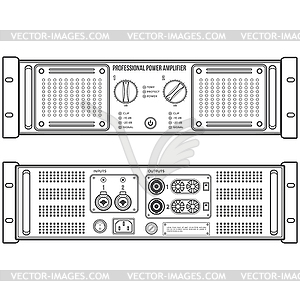 Outline speaker amplifier device - vector image