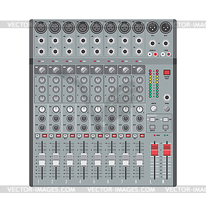 Eight channels professional studio sound mixer - vector clipart