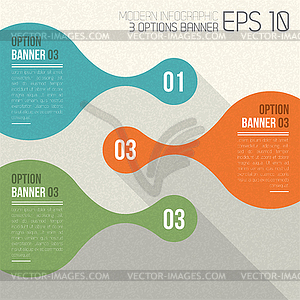 3 Option Banners retro infographic - vector clipart