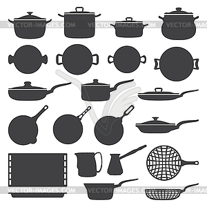 Cookware silhouette set - vector clipart