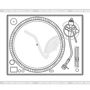 Outline vinyl turntable - vector clip art