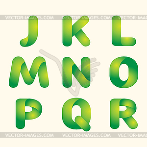 Green leaves eco font - vector clipart / vector image