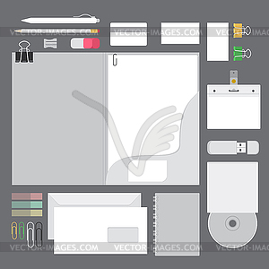 Identity flat mock up - vector clipart