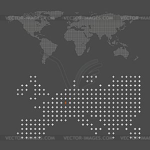 Abstract crossing world map - vector image