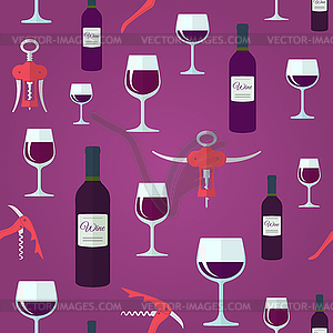 Wine seamless pattern - vector clipart