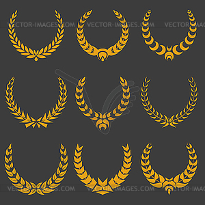 Set of monochrome wreaths - vector clipart