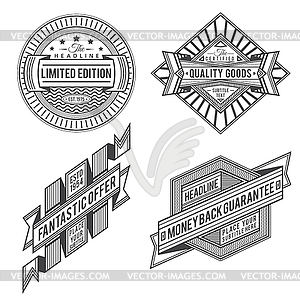Collection of retro vintage style labels and banners - vector EPS clipart