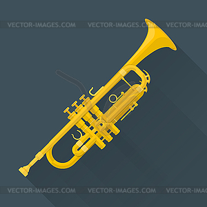 Color flat style trumpet - vector clip art