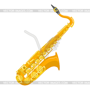 Flat design colored copper brass alto saxophone - vector image