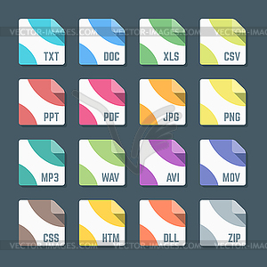 Различные цвета плоский стиль форматы минимального файла - векторный дизайн