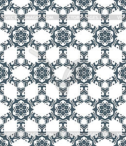 Geometric abstract flowers monochrome seamless - vector clipart / vector image