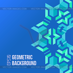 Blue green asymmetric abstract geometric background - vector clip art