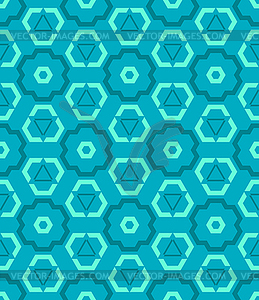 Cyan blue green color abstract geometric seamless - vector clip art