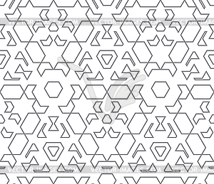 Dark monochrome color outline abstract geometric - vector clipart