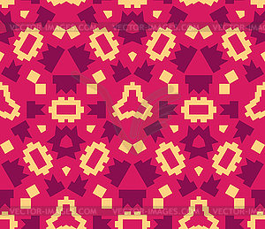 Red orange color abstract geometric seamless pattern - vector clipart