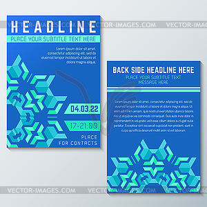 Blue green abstract flyer poster template - vector EPS clipart