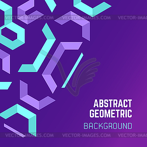 Violet purple blue abstract geometric background - vector image