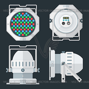 LED PAR professional stage lighting projector - vector image