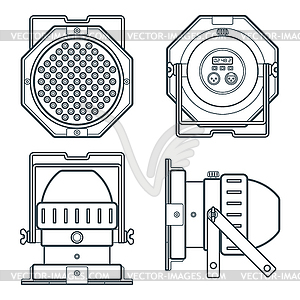 LED PAR профессиональный сценическое освещение проектор темно - клипарт в формате EPS
