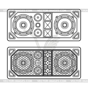 Professional concert tour array speakers dark - vector EPS clipart