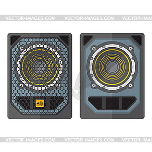 Professional concert tour array subwoofer speakers - vector image